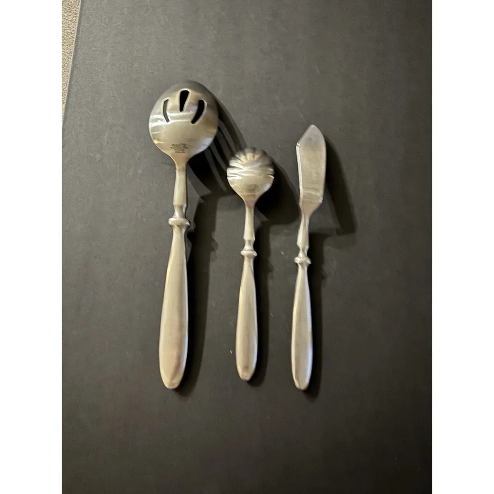 Hampton‎ BISTRO Stainless Satin Hostess Serving Pieces Lot Of 3